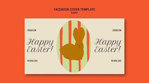 Free PSD flat design easter celebration facebook cover