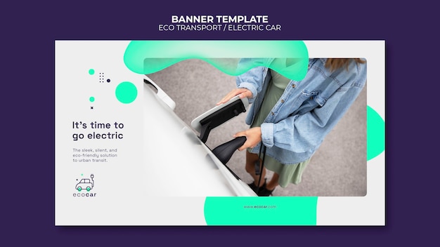 Free PSD flat design eco transport banner template