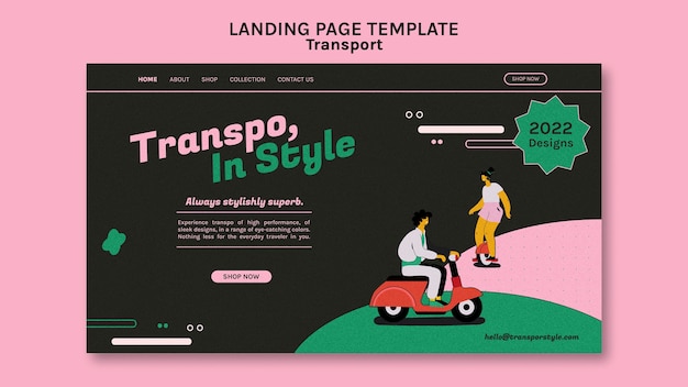 Free PSD flat design eco transport template