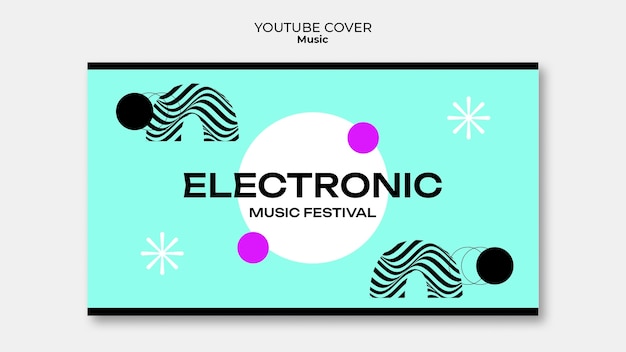 Free PSD flat design electronic music youtube cover