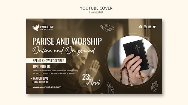 Free PSD flat design evangelist template