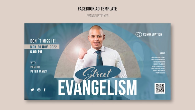 Free PSD flat design evangelist template