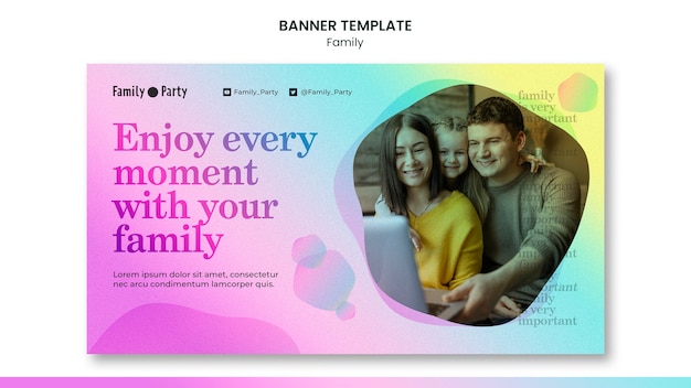 Free PSD flat design family banner template