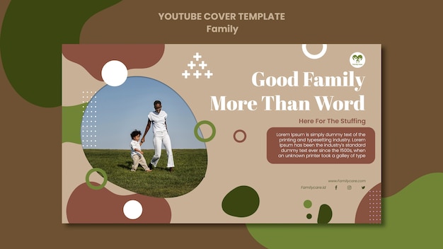 Free PSD flat design family celebration youtube cover