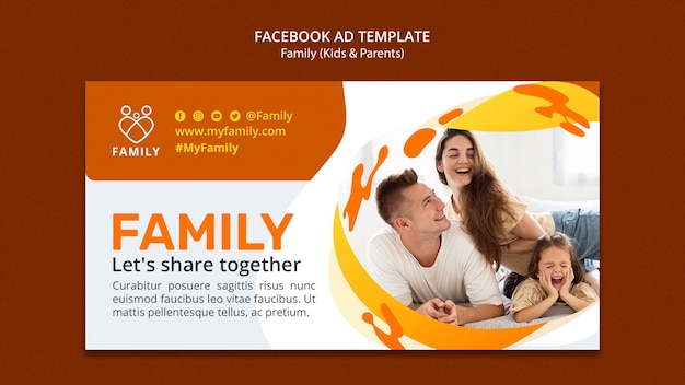 Free PSD flat design family template