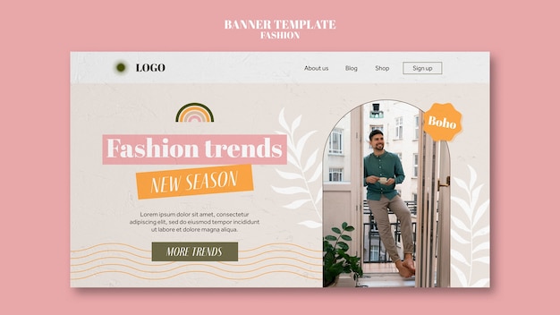 Free PSD flat design fashion banner template