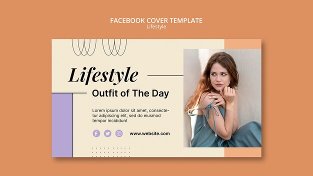 Flat design fashion lifestyle facebook cover