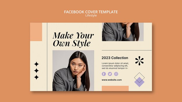 Flat design fashion lifestyle facebook cover