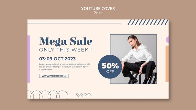 Free PSD flat design fashion sale template