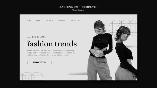 Free PSD flat design fashion template