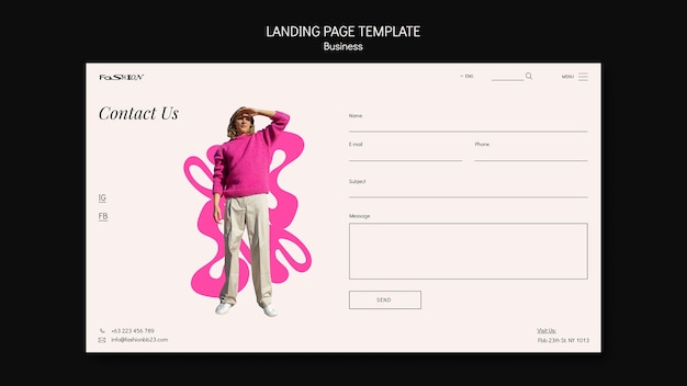 Free PSD flat design fashion template