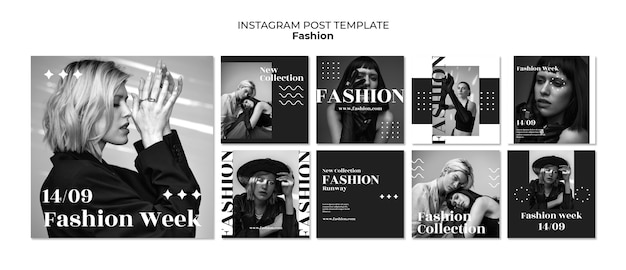 Free PSD flat design fashion trends instagram posts