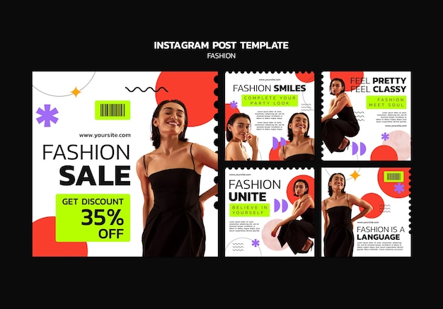 Free PSD flat design fashion trends instagram posts