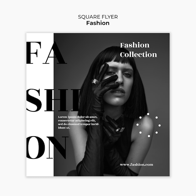 Free PSD flat design fashion trends square flyer