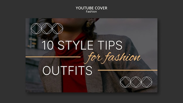 Free PSD flat design fashion trends youtube cover