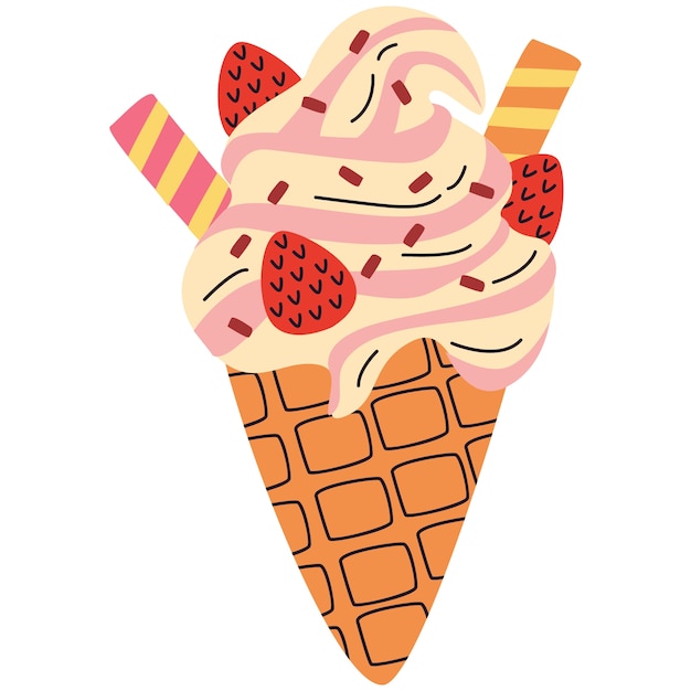 Flat design fast food illustration