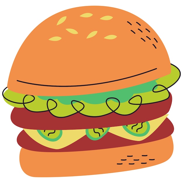 Flat design fast food illustration