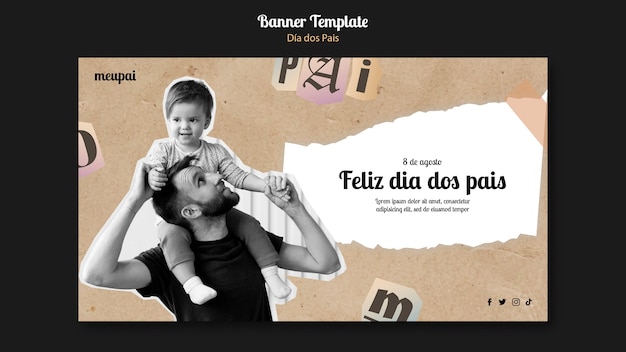 Free PSD flat design father's day template