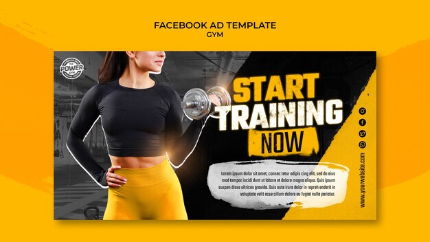 Flat design fitness and gym template