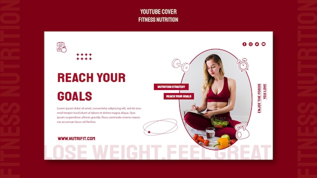 Free PSD flat design fitness nutrition template