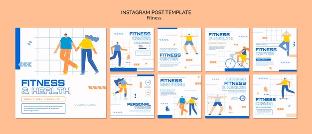 Flat design fitness template