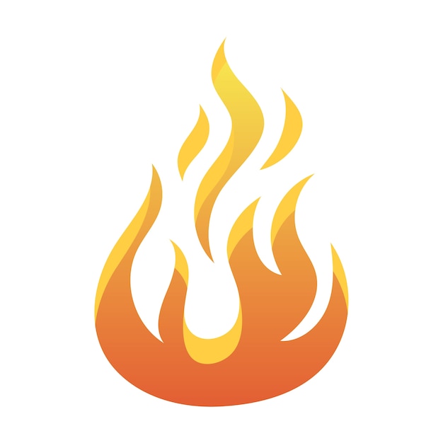 Free PSD flat design flames isolated