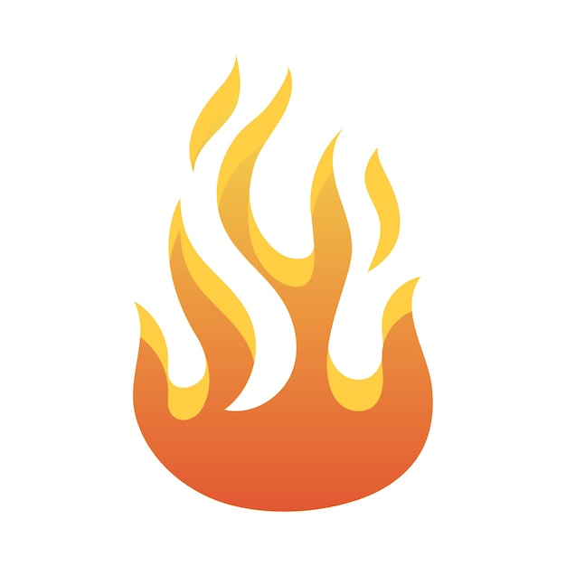 Free PSD flat design flames isolated