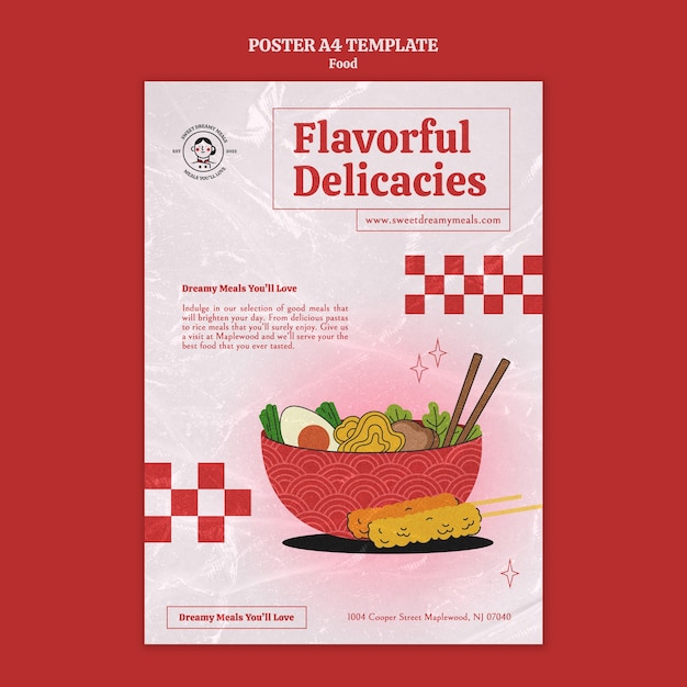 Flat design food template