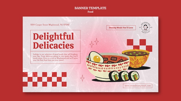 Free PSD flat design food template