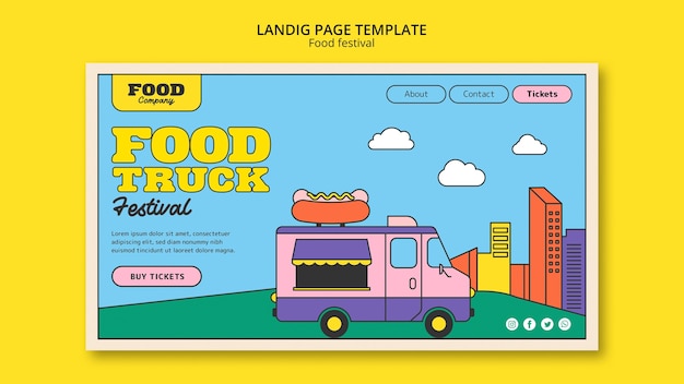 Free PSD flat design food template