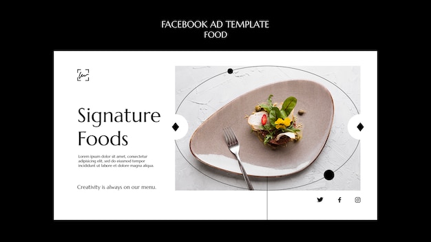 Free PSD flat design food template