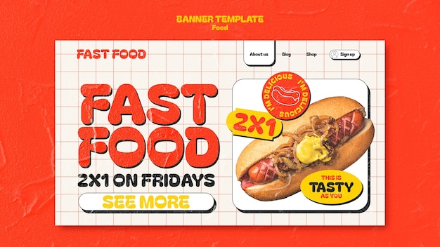 Free PSD flat design food template