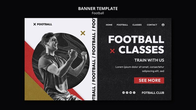 Free PSD flat design football template