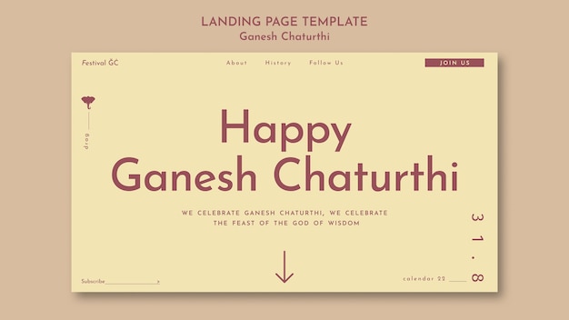 Free PSD flat design ganesh chaturthi template