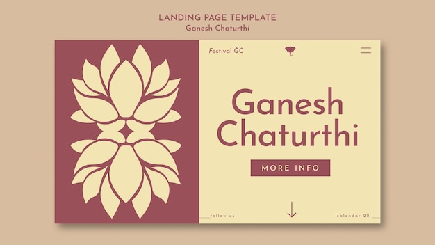 Free PSD flat design ganesh chaturthi template