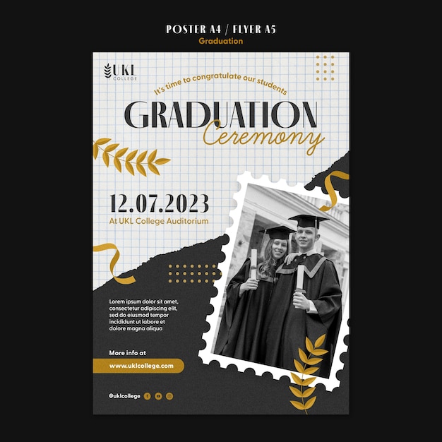 Flat design graduation template design