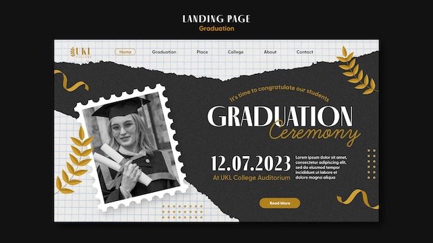 Free PSD flat design graduation template design