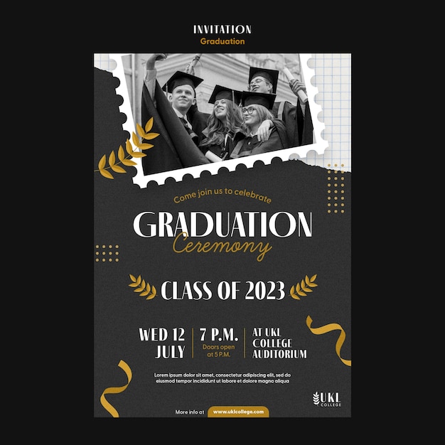 Free PSD flat design graduation template design