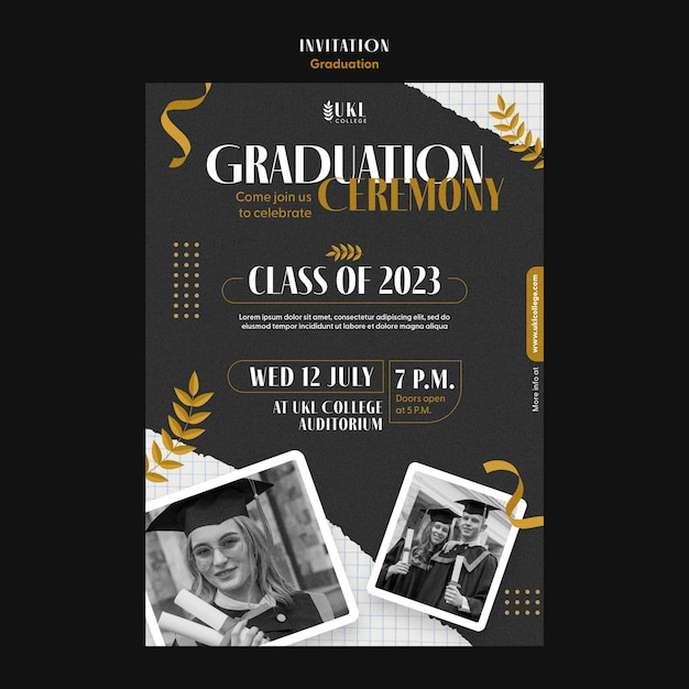 Flat design graduation template design