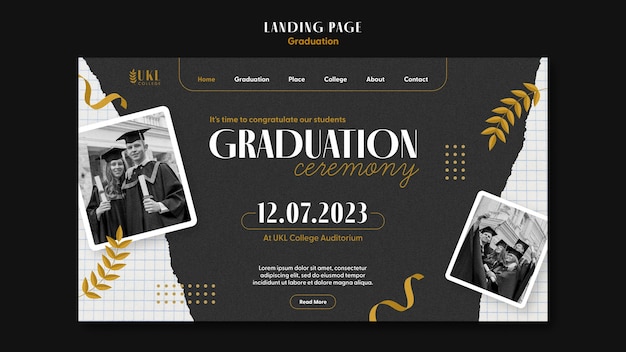 Free PSD flat design graduation template design