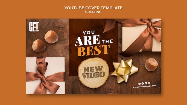 Free PSD flat design greetings template