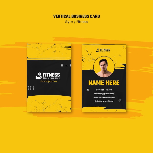 Free PSD flat design gym template