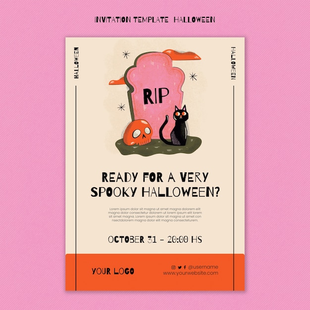 Free PSD flat design halloween template