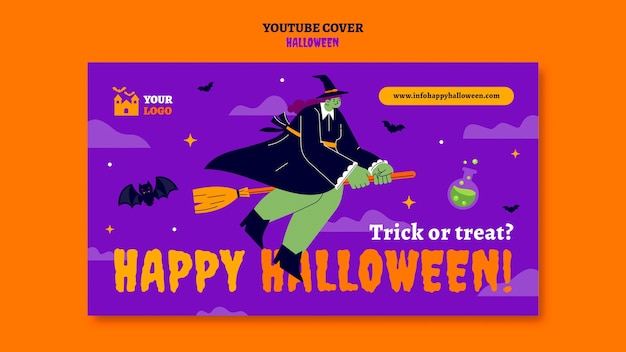 Free PSD flat design halloween template