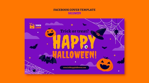 Flat design halloween template