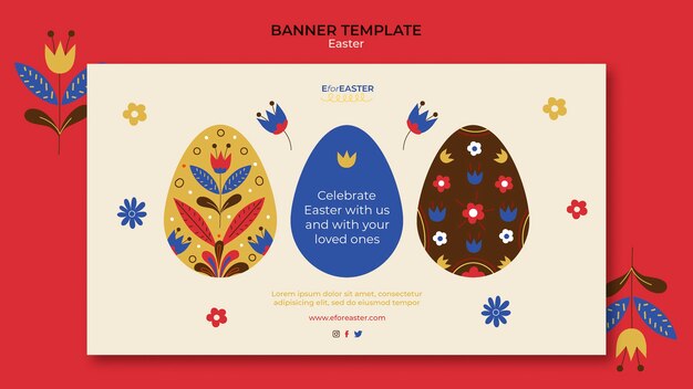 Flat design happy easter template