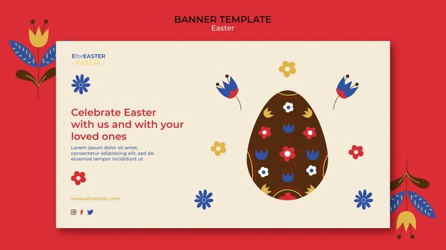 Flat design happy easter template