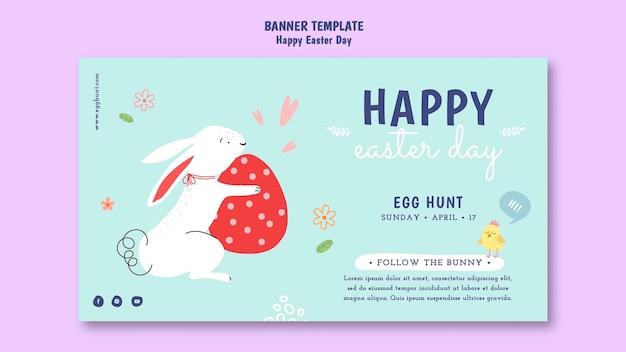 Flat design happy easter template