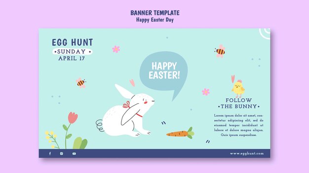 Flat design happy easter template