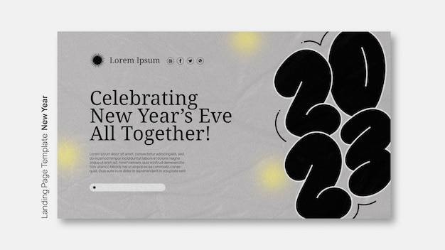 Free PSD flat design happy new year template